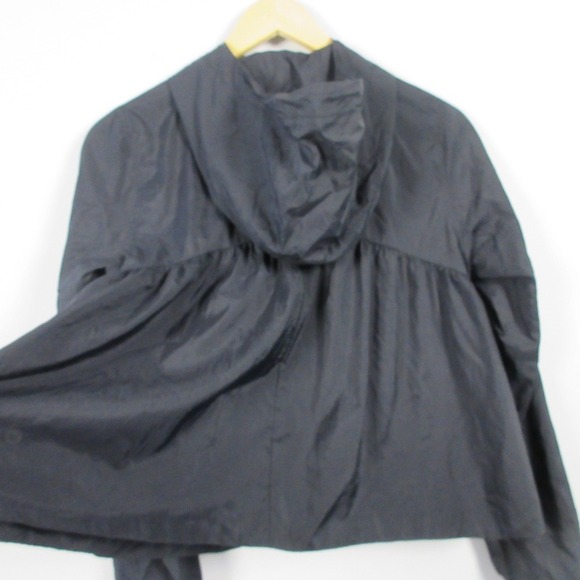 Lululemon Relaxed Fit Gathered Cropped Hoodie Jacket Women 2 Black Peplum 170 - Picture 6 of 13